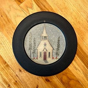 Primitive Christmas decorative plate